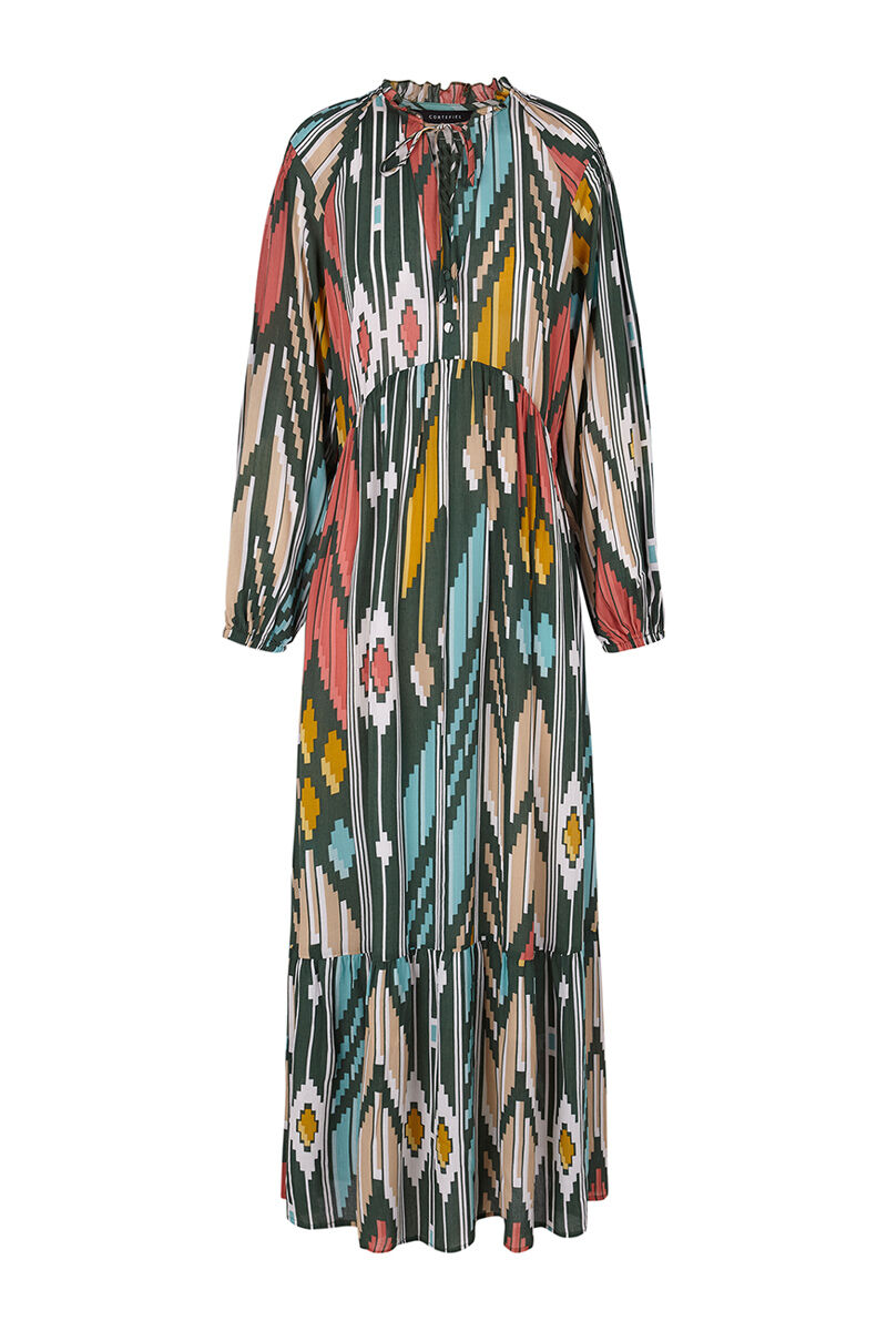 Vestido longo estampado - Estampa verde