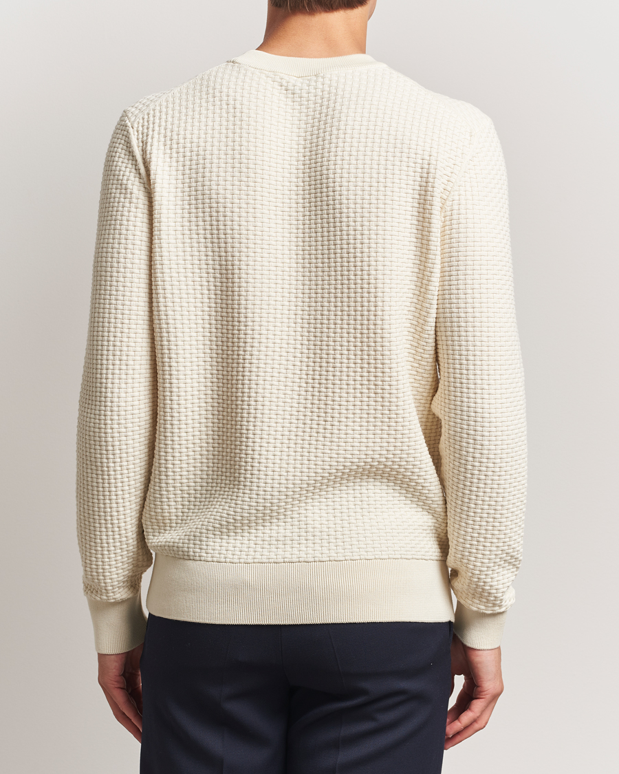 BOSS BLACK Imberto Structured Knitted Sweater Open White