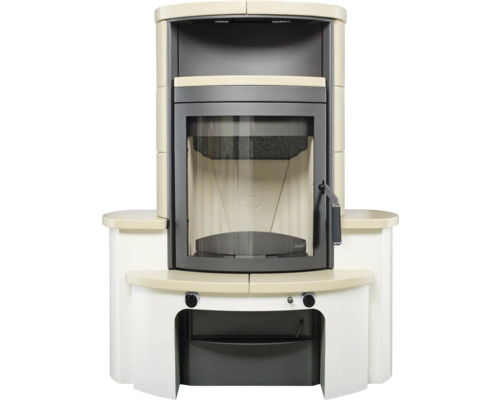 Hark Avenso GT ECOplus keramische houtkachel, crème, 8 kW