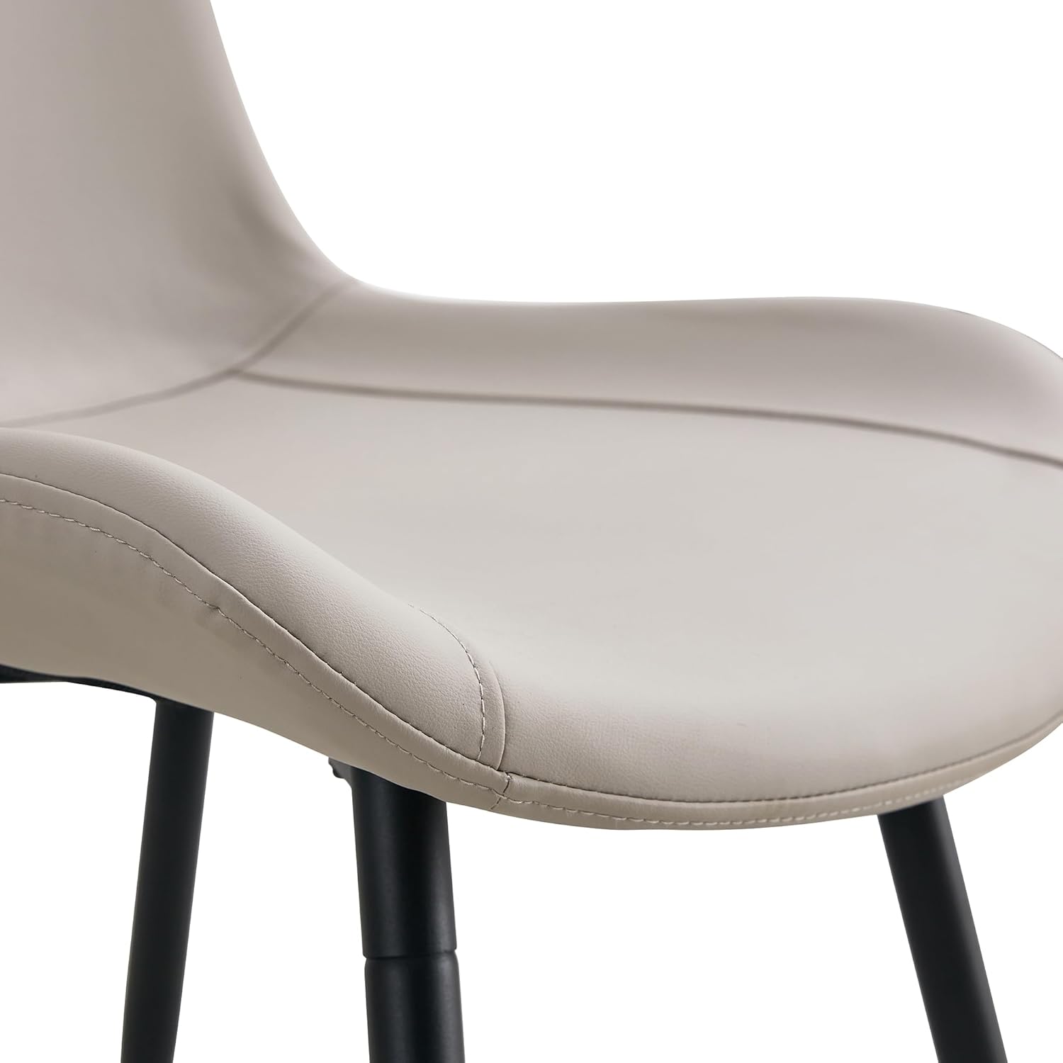 JUFU Esszimmerstühle 4er Set, Stühle Esszimmer mit Lehne, Küchenstühle Kunstleder modern mit Rückenlehne und Metallfüße für Küche, Tresen, Esszimmer (Grau)
