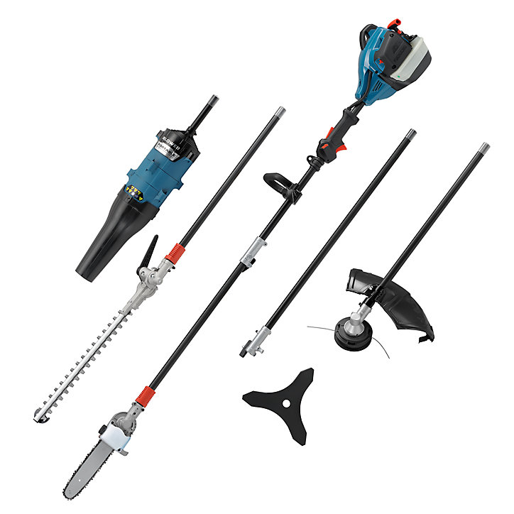 Outil de jardin multifonctions thermique Erbauer 47 cc, souffleur, taille-haie, élagueuse sur perche, coupe bordures