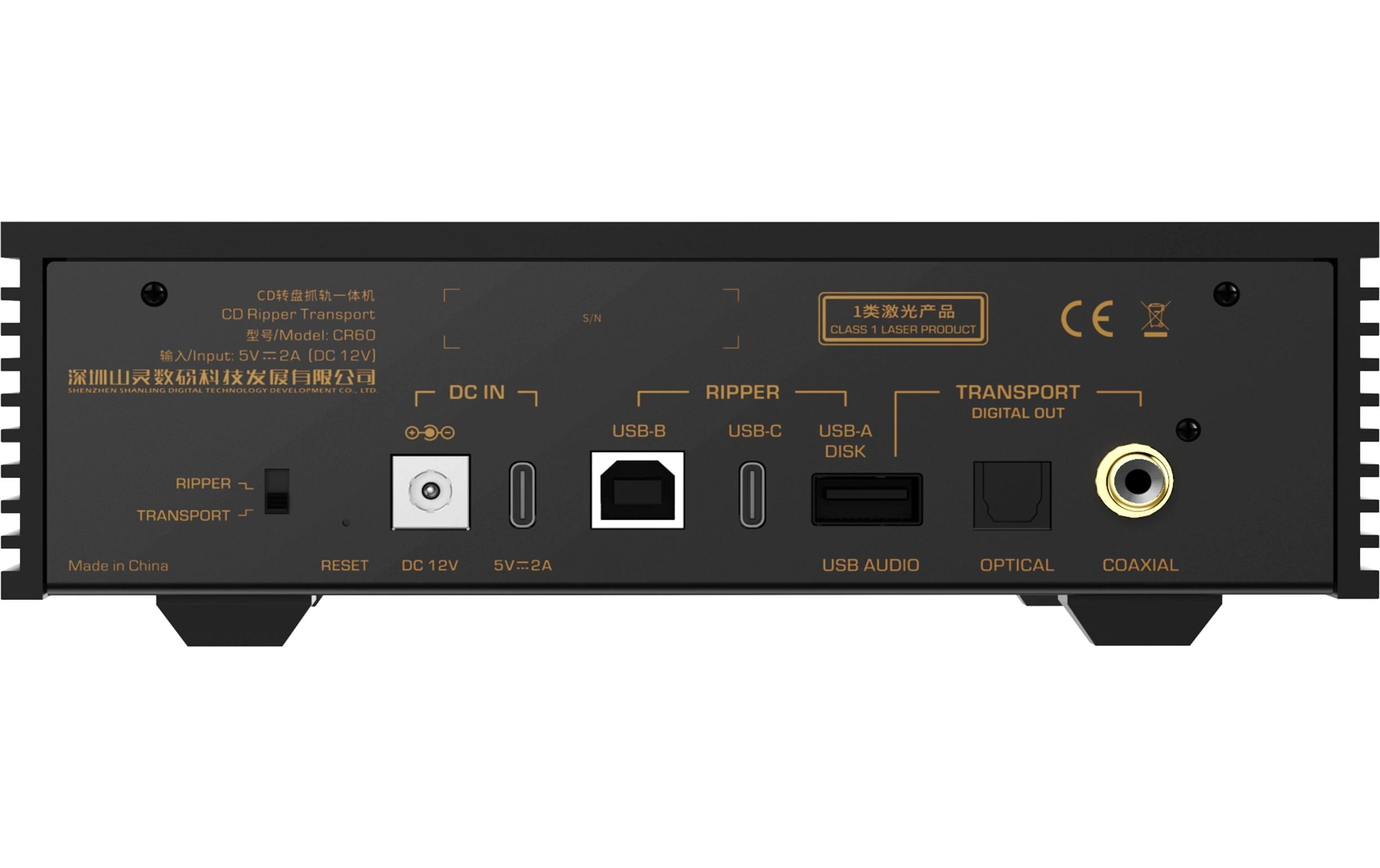 CD-Player CR60 Schwarz<br>Kompakter CD-Transport und CD-Ripper