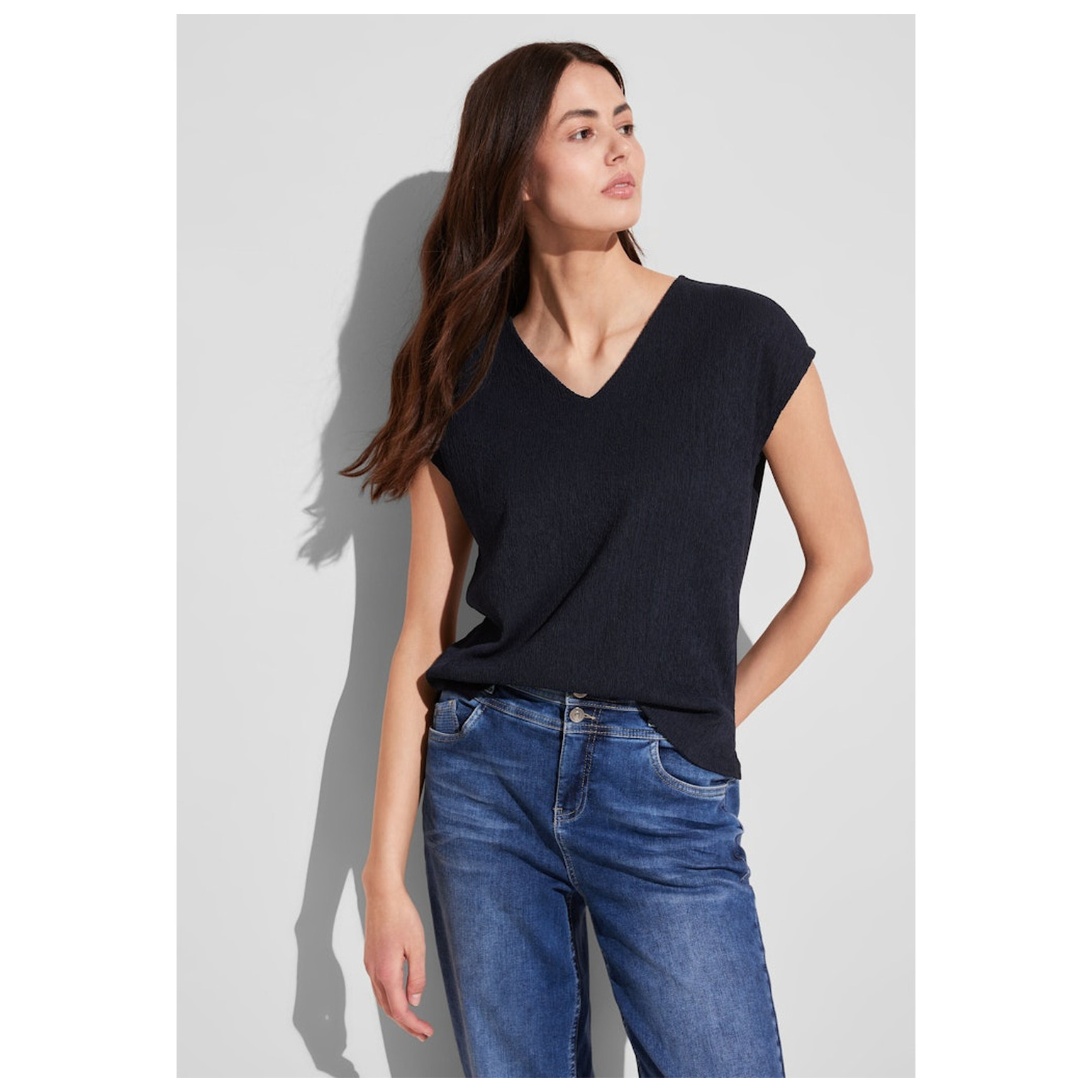 Street One LTD QR structure-mix v-neck sh