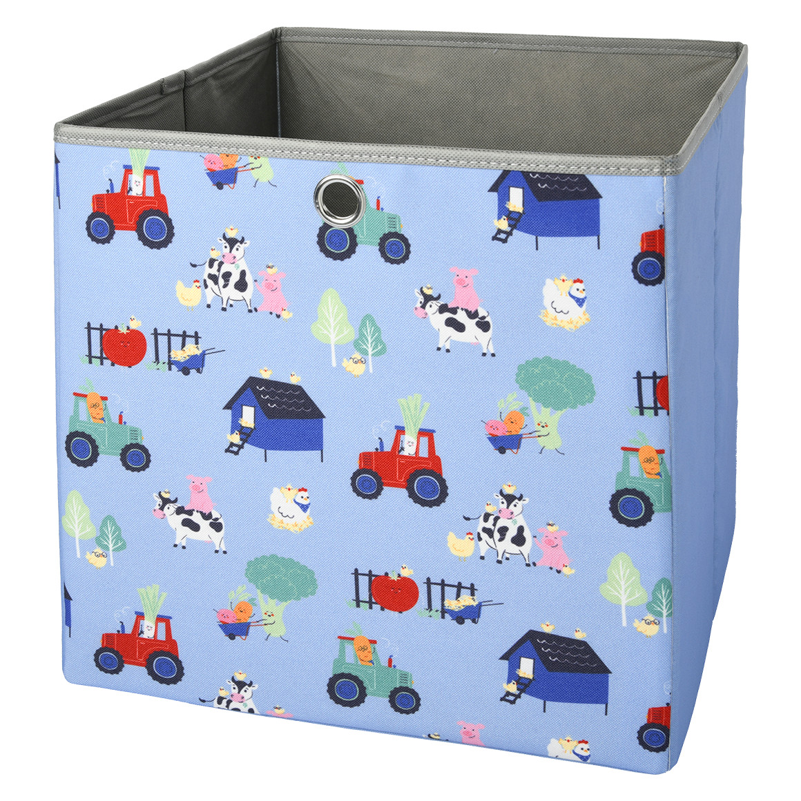Topolino Große Aufbewahrungsbox mit bunten Motiven hellblau