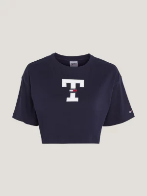 Camiseta Letterman Cropped Oversized