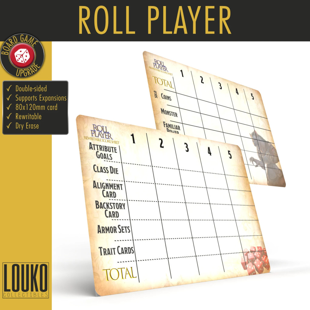 Roll Player - Feuille de score réinscriptible