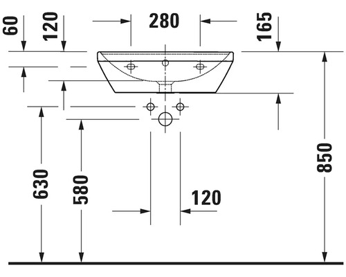 DURAVIT Wastafel D-Neo 55 x 44 cm wit glanzend 2366550000