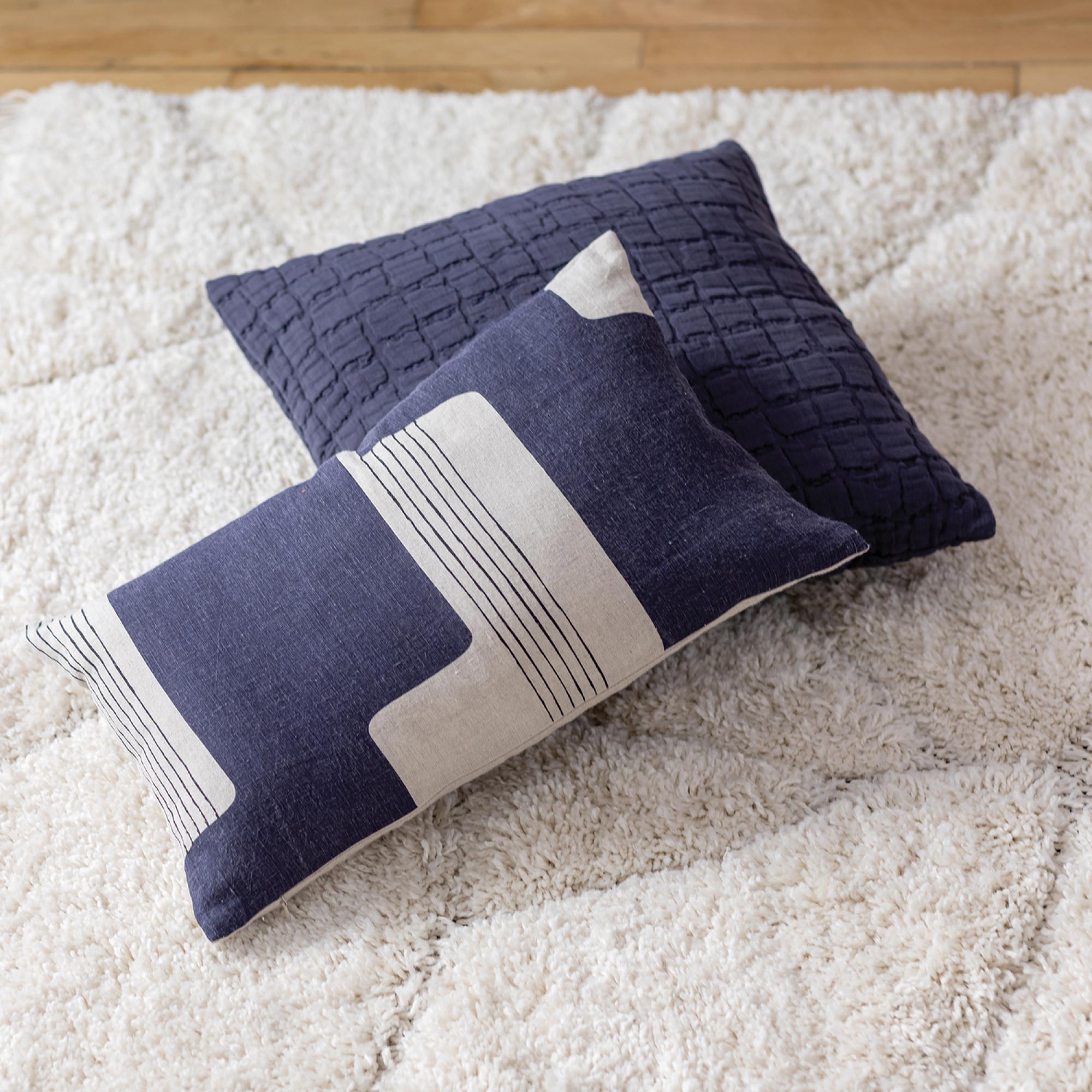 Coussin stonewash swami marine 45 x 45 cm