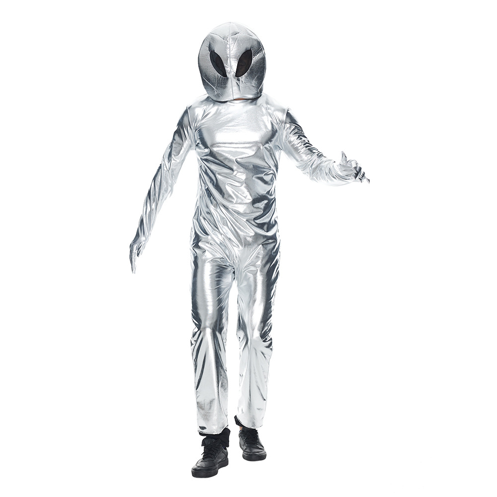 (180-190cm) Fasnacht Erwachsenen Kostüm Alien Overall Verkleidung für Motto Partys / Halloween - Silber
