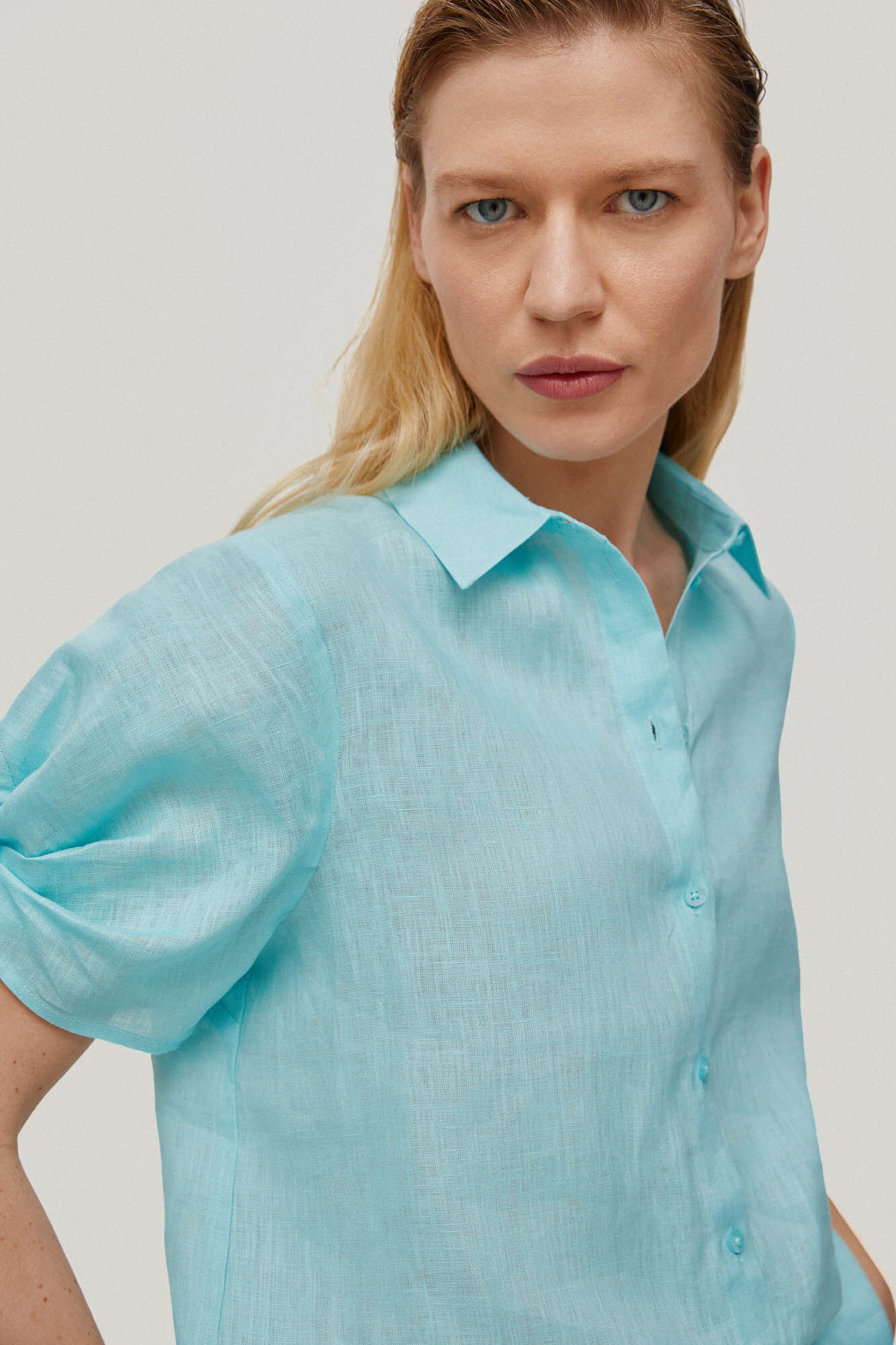 Blusa com detalhe de punho - Azul