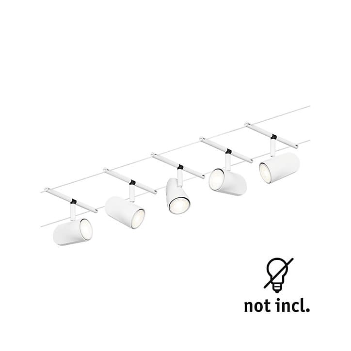 Kit cable Cup 5 spots GU5,3 60VA 10m Paulmann blanc & chrome