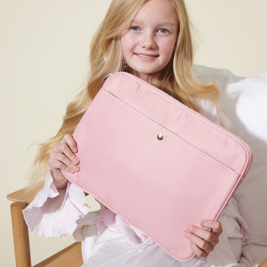 Fan Palm Soft Pink Nylon Laptop Sleeve
