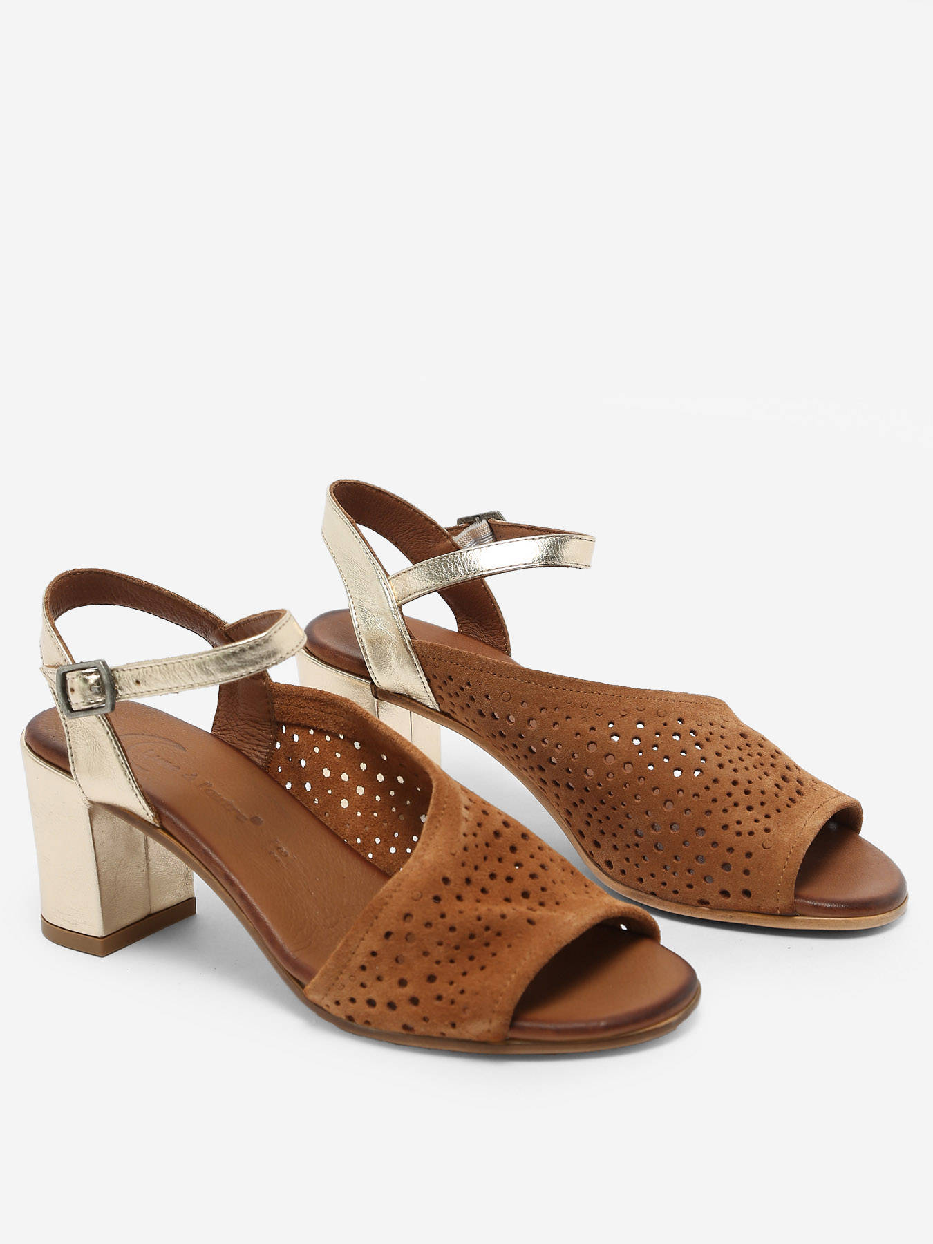 Sandales  talon California en cuir LUNE ET L'AUTRE