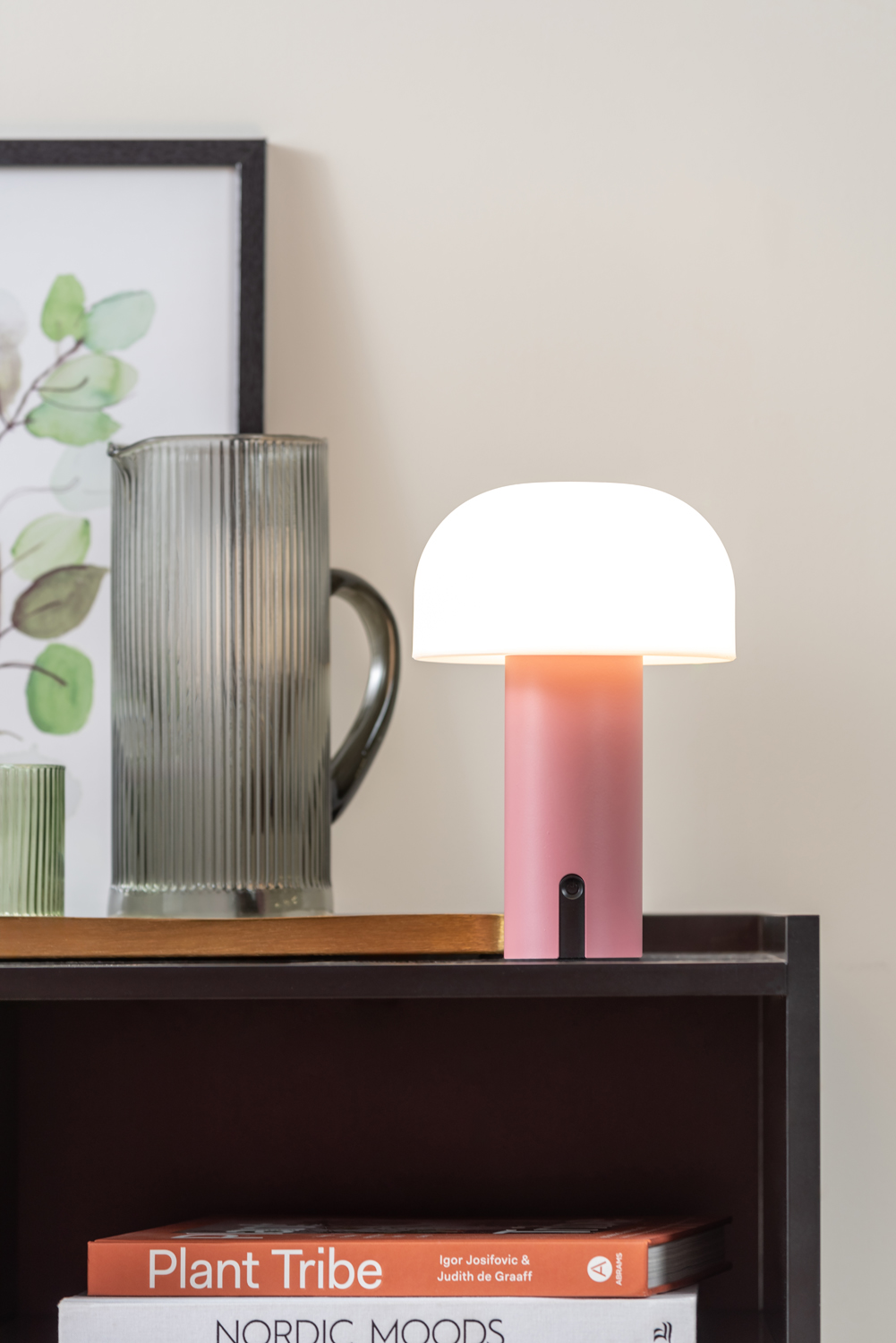 Table lamp Luca iron faded pink LED