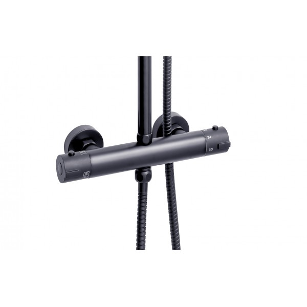 SaniGoods La Belle opbouw regendouche mat zwart 25cm hoofddouche