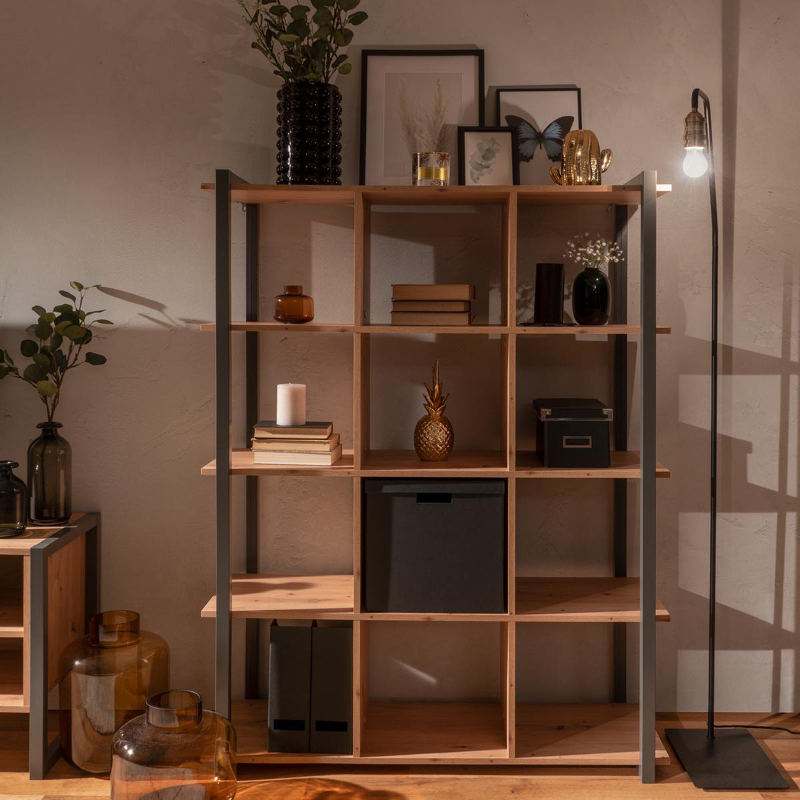 Standregal DENVER - Artisan Eiche-anthrazit - 145 cm