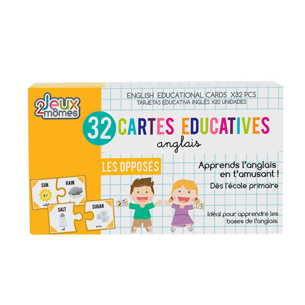 Cartes éducatives apprendre l'anglais 32 pièces