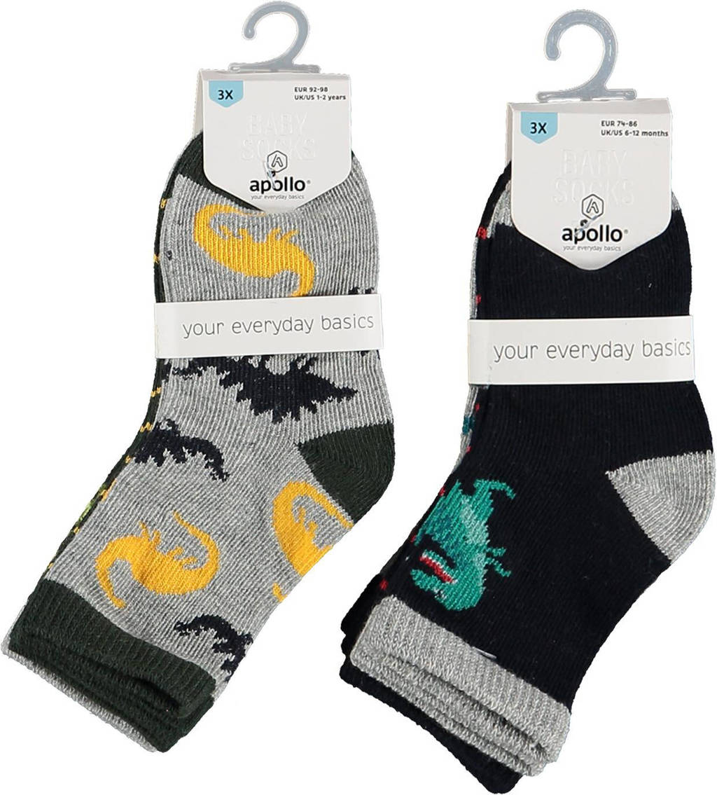 Apollo sokken met all-over print - set van 6 multi