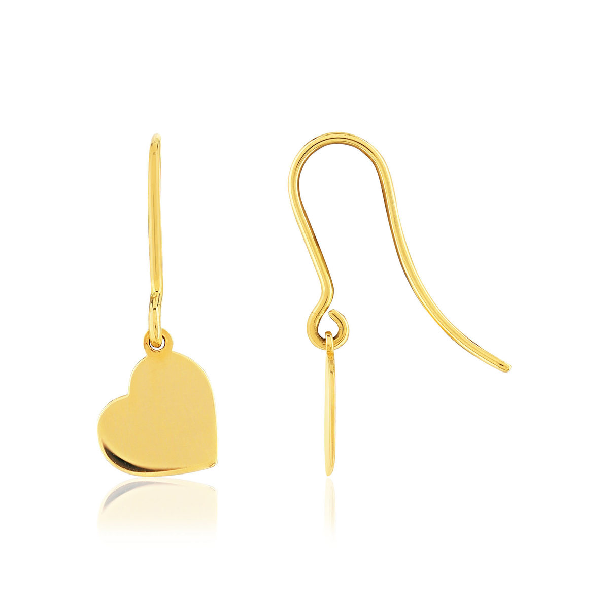 Boucles d'oreilles or jaune 750 motif coeurs