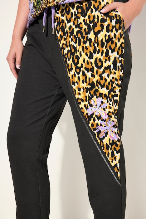 Hose, cold dyed, Leo-Applikation, Elastikbund