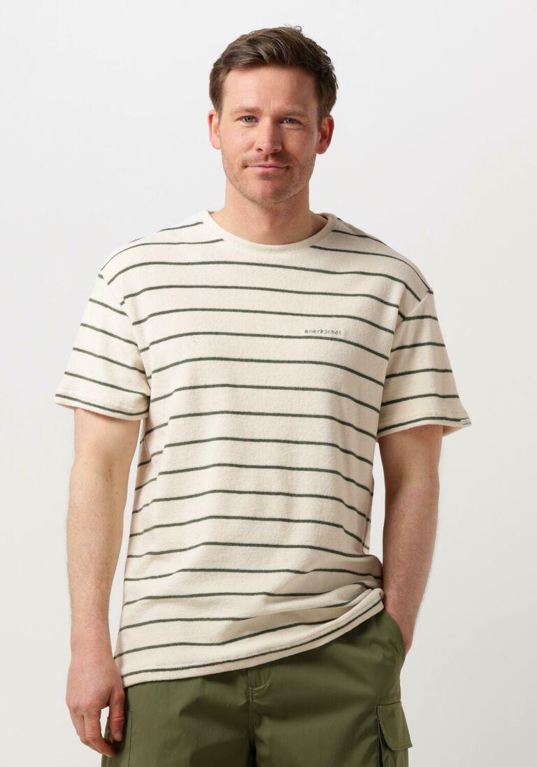 ANERKJENDT beige anerkjendt t-shirt akkikki s/s frotte stripe tee