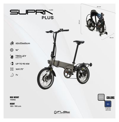 Vélo Electrique Pliant Flebi Supra 4.0  Titanium | Roues 16
