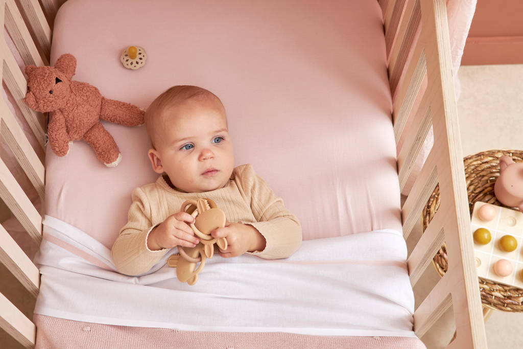 katoenen jersey wieg hoeslaken 40x80/90 cm - set van 2 Soft Pink
