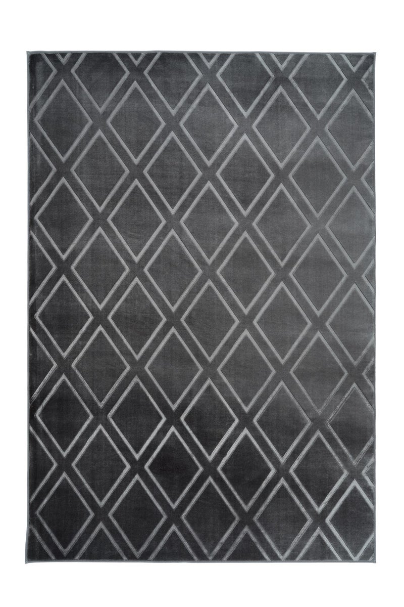 Kortpolig vloerkleed Blissique Antraciet Modern, Klassiek 120 x 170 cm