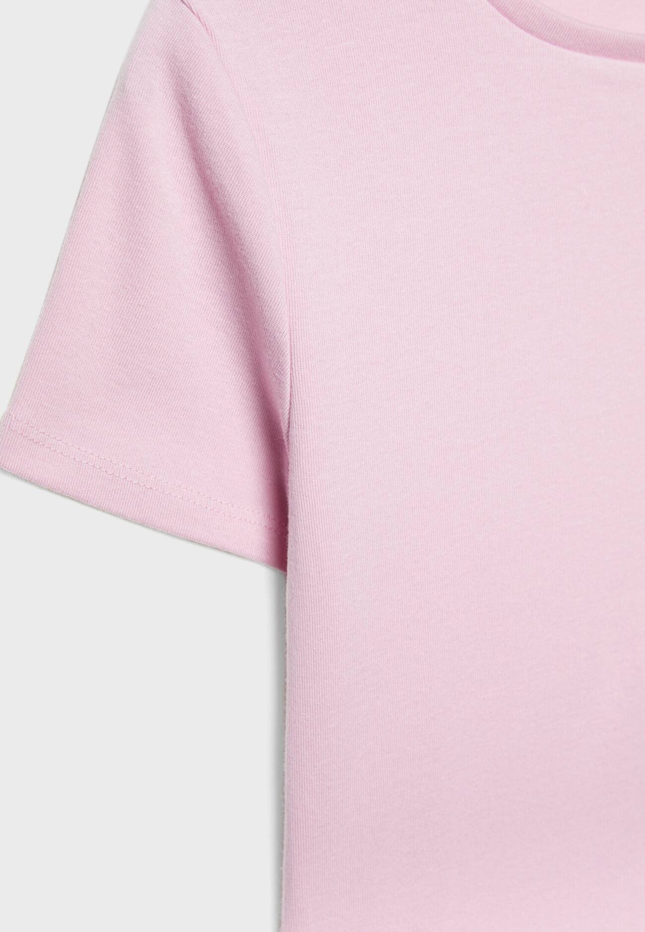 Camiseta cropped de manga curta