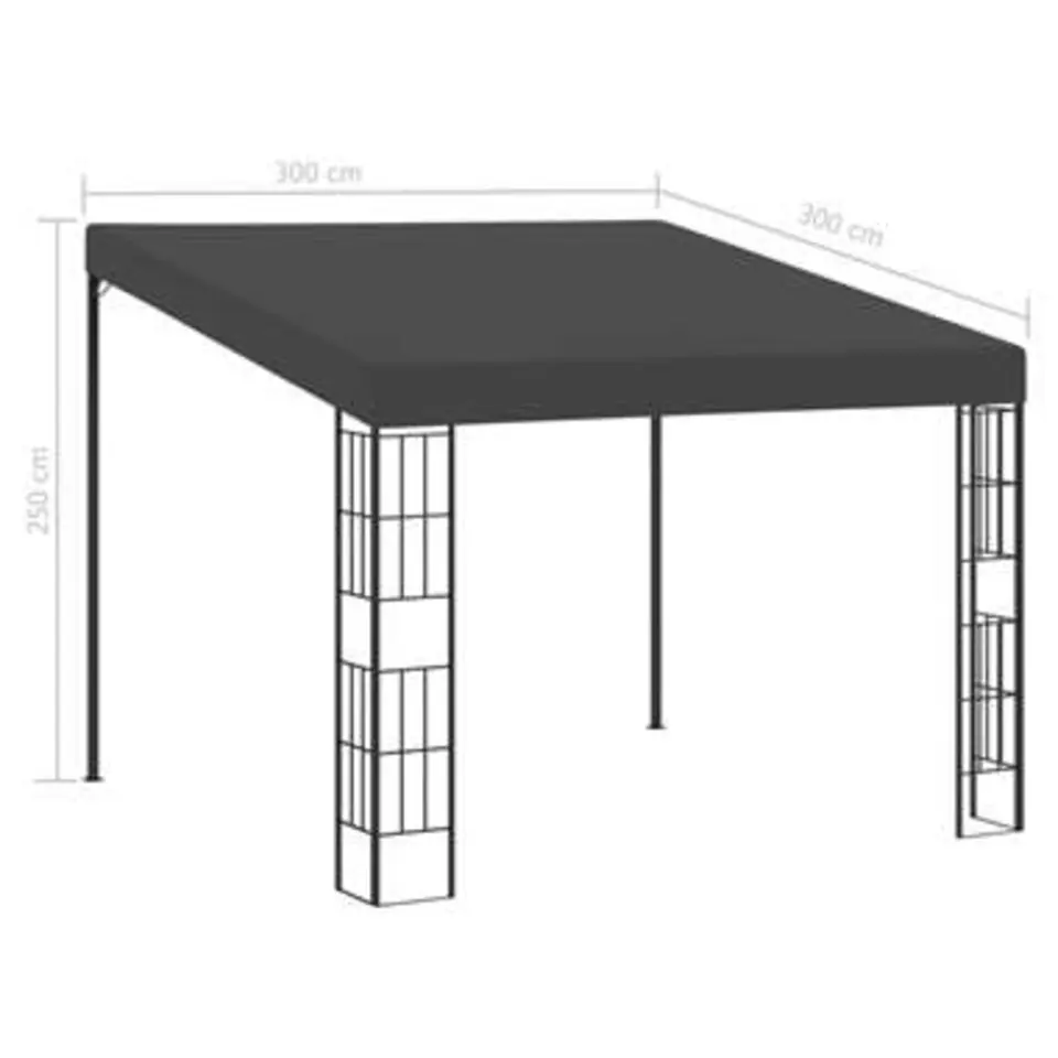 vidaXL - Wandprieel - Antraciet - Stof - 3 x 3 m