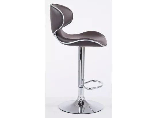 Lot de 2 Tabouret de bar - Similicuir & Chrome - Marron - Las Vegas v2