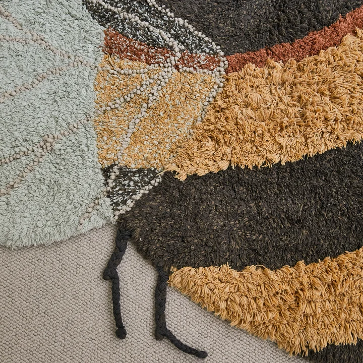 Lorena Canals - Bee waschbarer Teppich, 115 x 150 cm, dark honey / dunkelgrau / chestnut