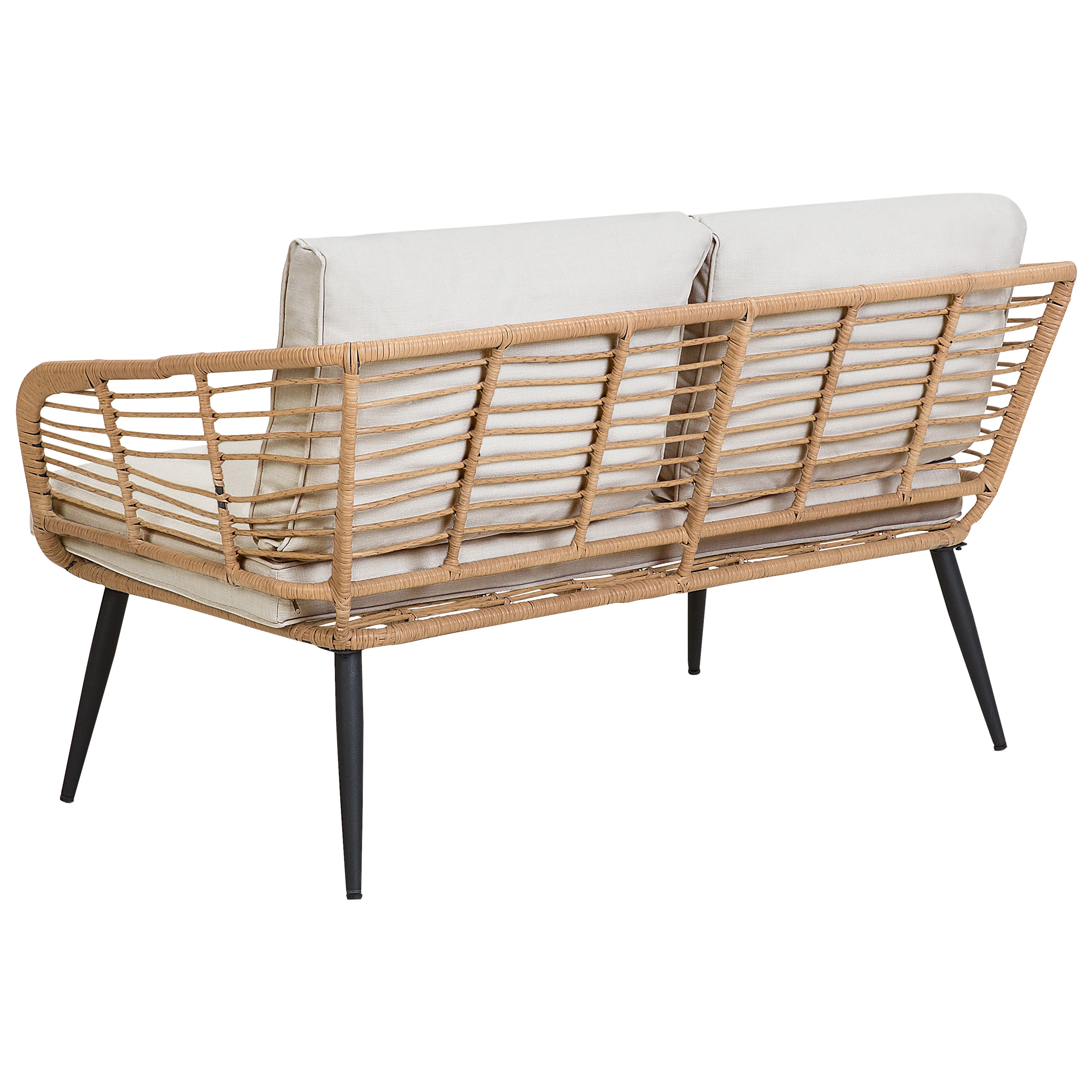 Loungeset met tafel 4-zits CORINTH II PE rotan Natuurlijk