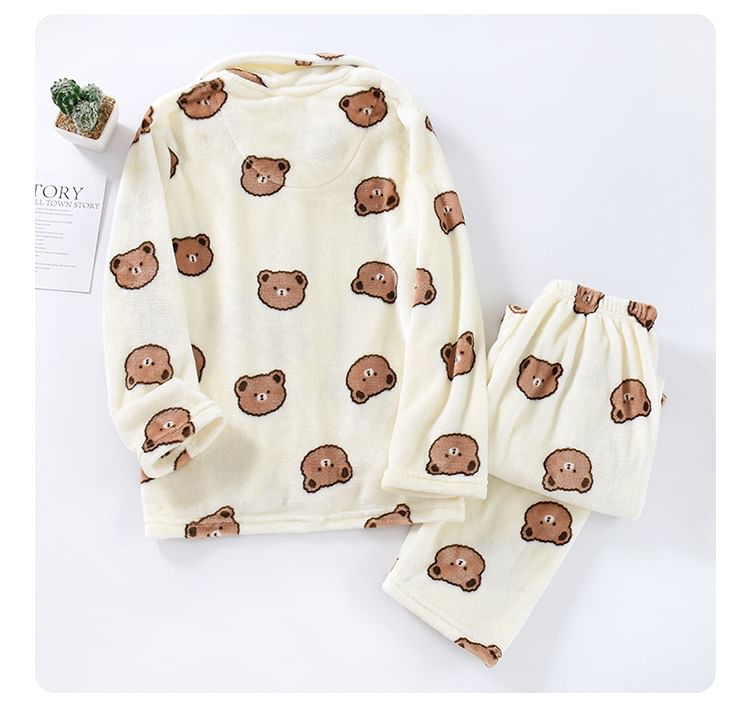Dogini - Koppel bijpassende pyjamaset van berenfleece