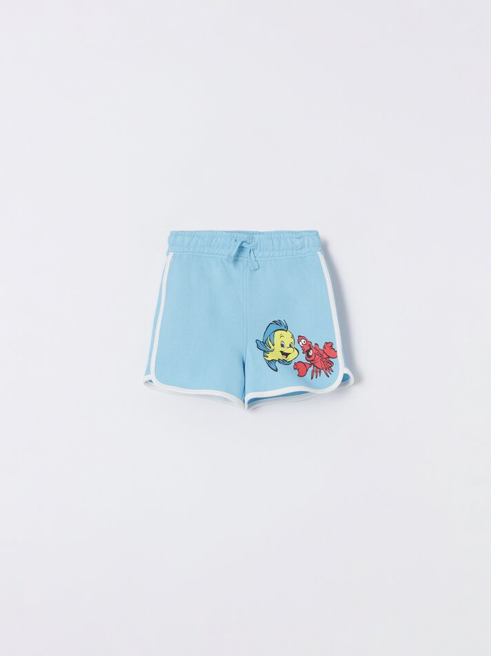 Conjunto de camiseta e bermuda da Pequena Sereia ©DS - Branco