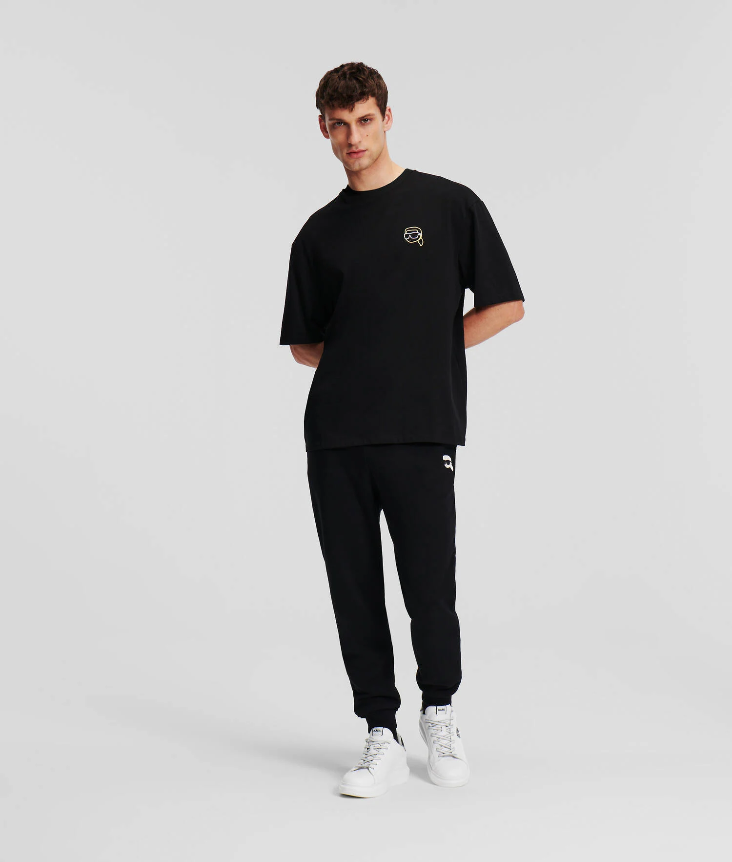T-SHIRT AVEC EMPIÈCEMENT K/IKONIK À L'EFFIGIE DE KARL