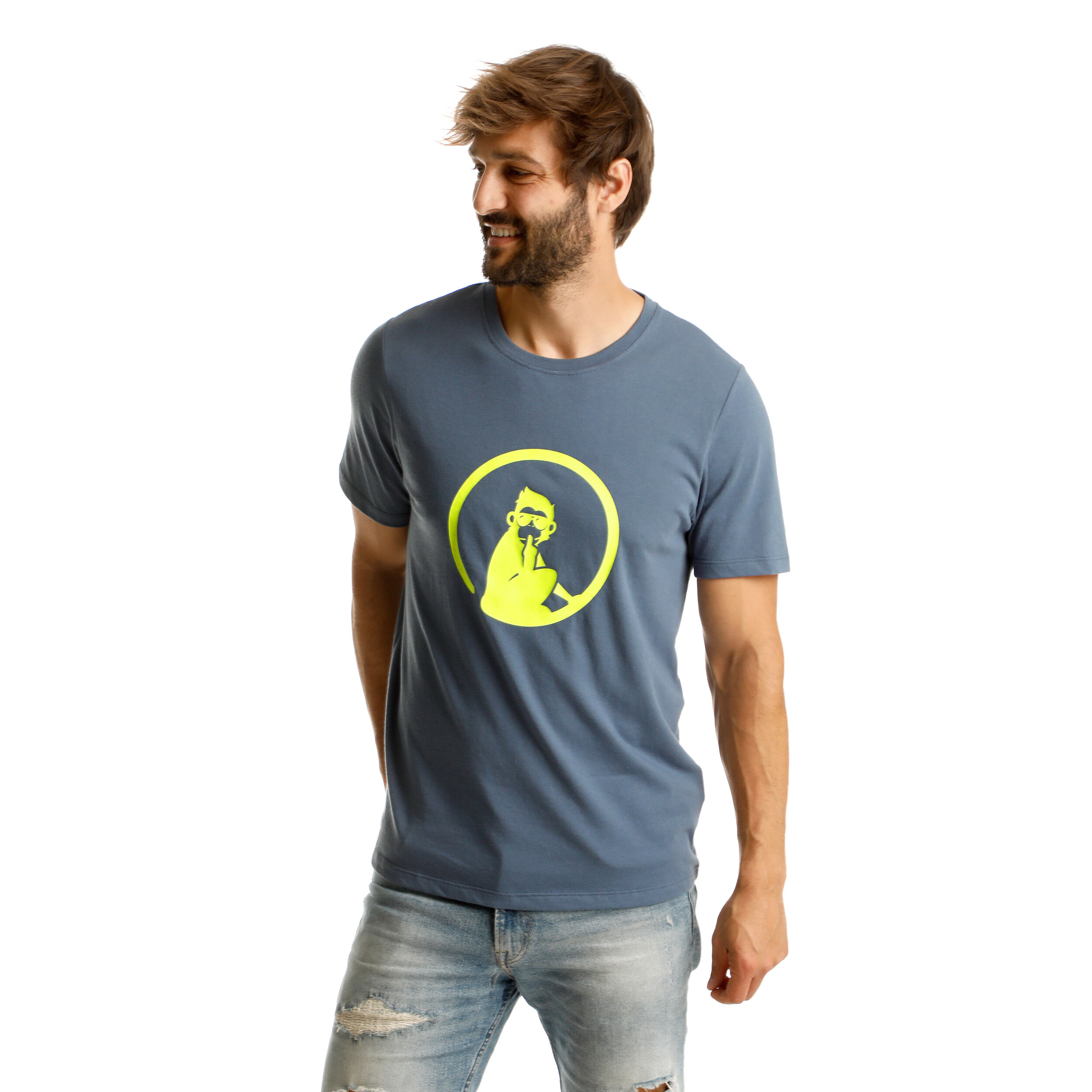 Quiet Please Perspectives Training T-shirt Hommes - Bleu