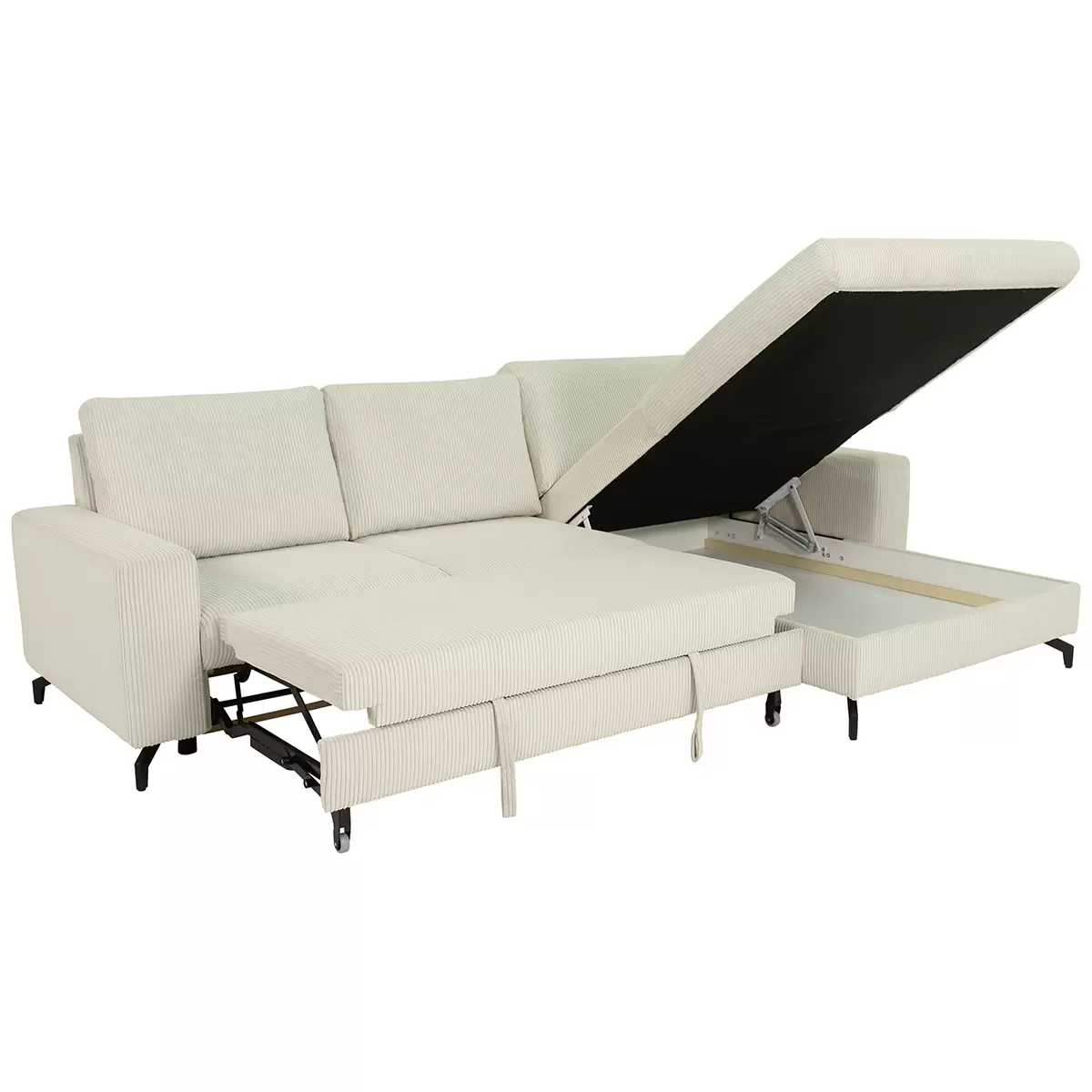 Ecksofa CLOUD 135x250 creme,schwarz