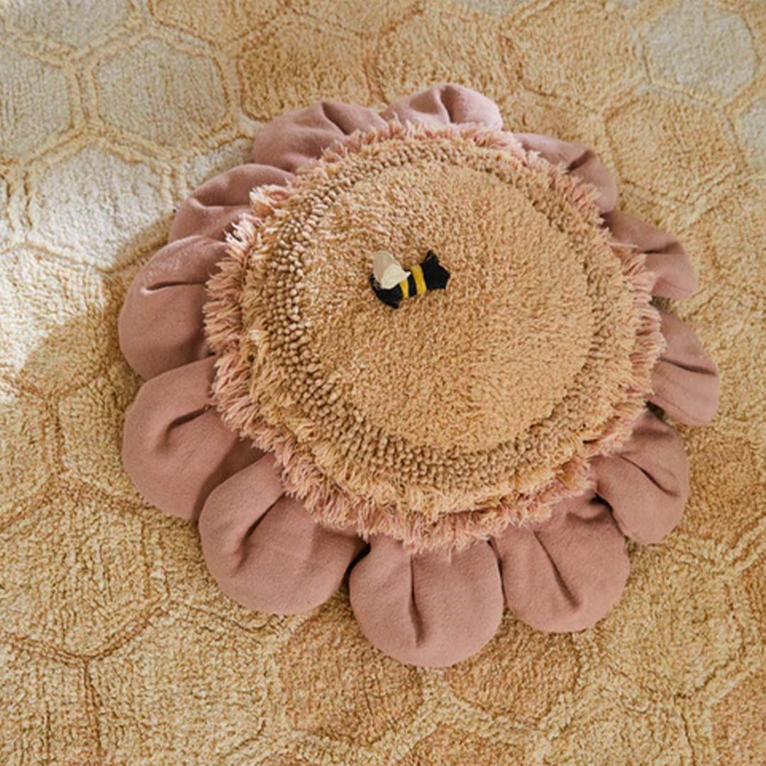 Lorena canals vloerkussen pink daisy - Ø70 cm