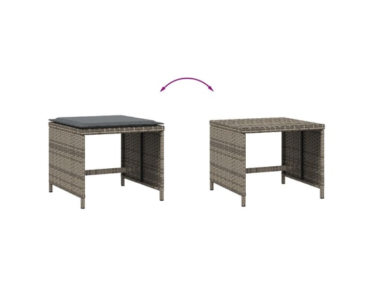 VIDAXL - Tabourets de jardin avec coussins 4 pcs gris 41x41x36 cm rot...