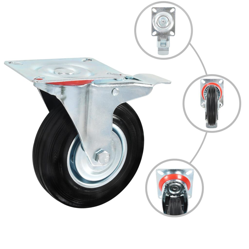 vidaXL Zwenkwielen met dubbele remmen, 4 stuks, 125 mm