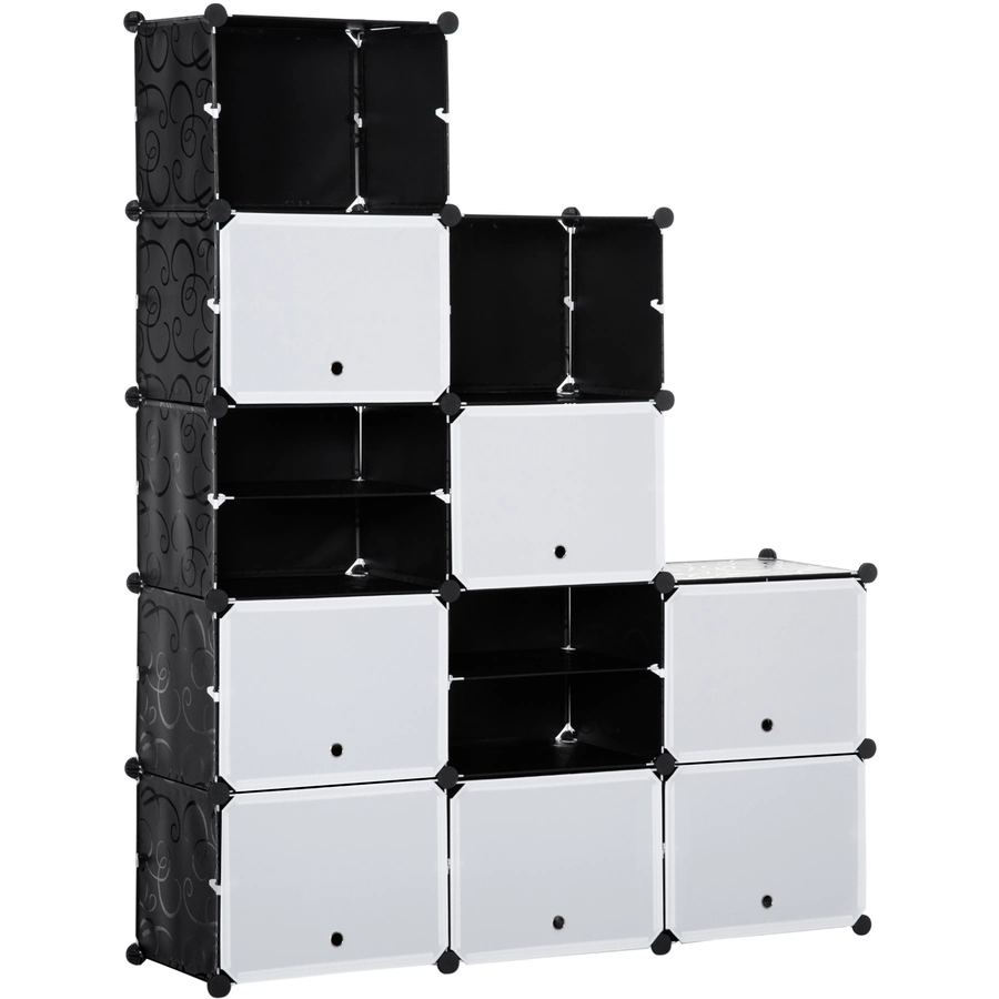 HOMCOM Regalsystem mit Zubehör schwarz, weiß
