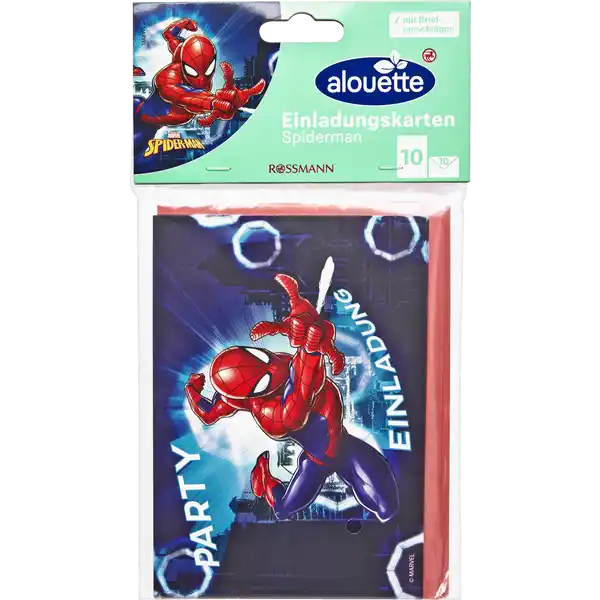 Einladungskarten Spiderman  /  Arielle