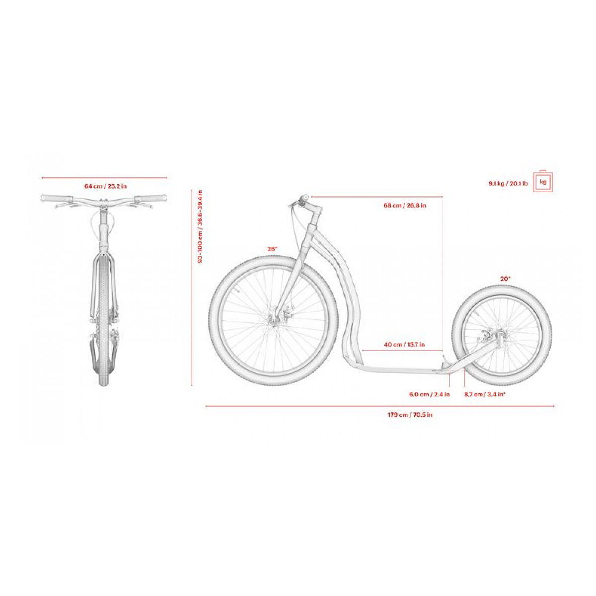 Trottinette trexx disc rouge