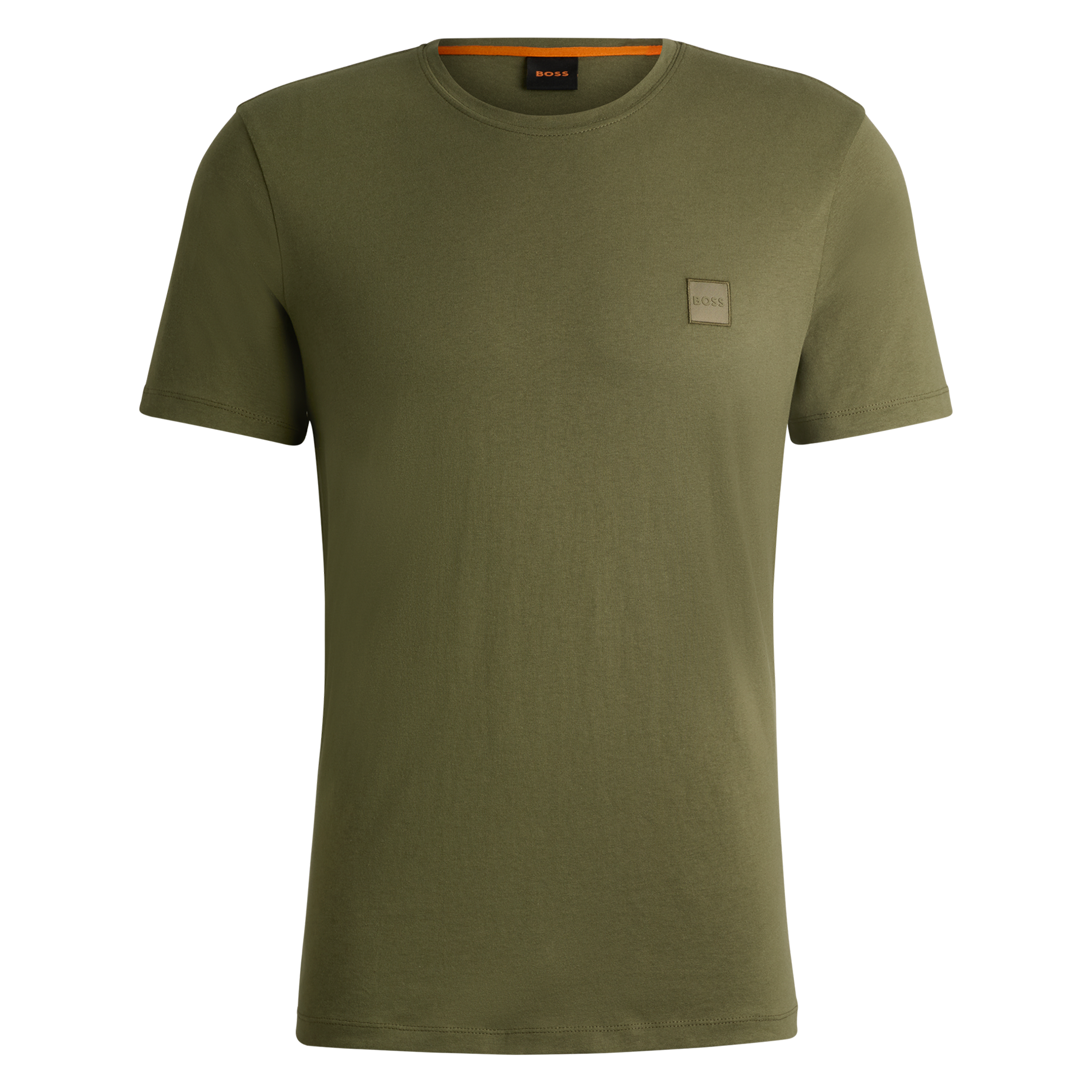 Tee-shirt à manches courtes col rond en coton | Kaki