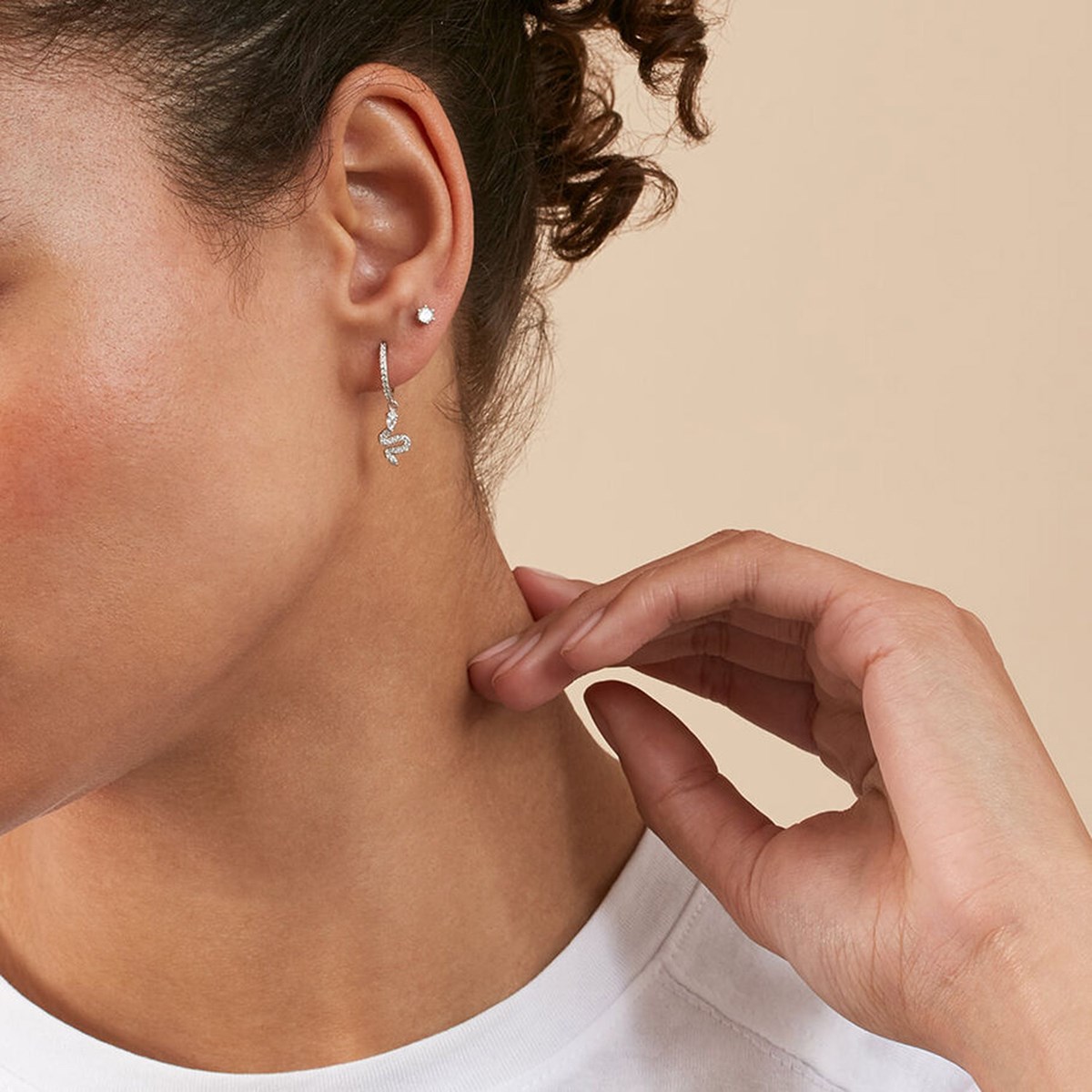 Piercing créole Agatha Snaky argent