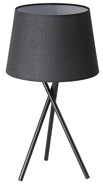 Ensemble lampe de table et lampadaire Gooban E27/E14 42W H.156cm noir GoodHome