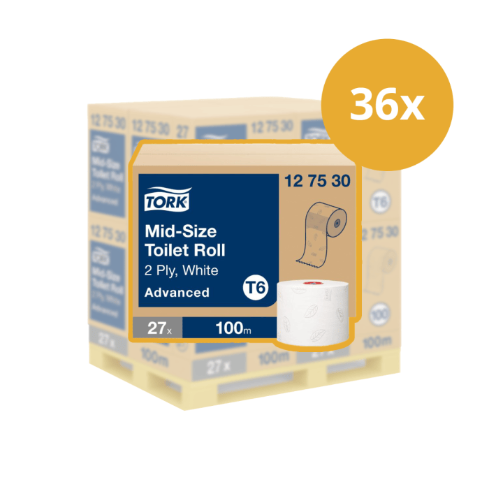 Tork 127530 Toiletpapier T6 mid size a 27rollen Pallet Afname (127530P)