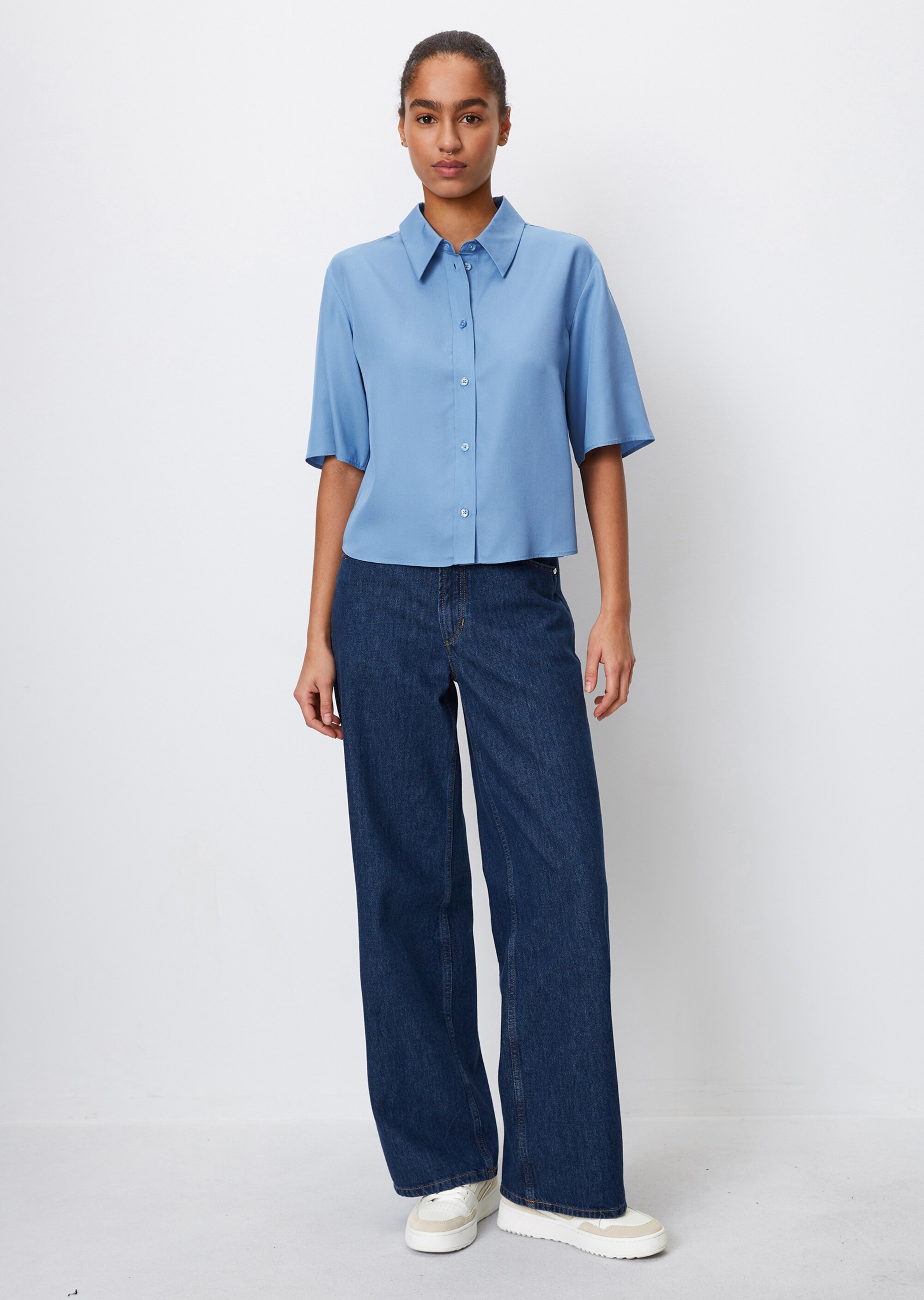 Crop-Bluse relaxed aus Tencel™ Lyocell