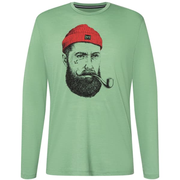 T-shirt randonnée SUPER.NATURAL M SAILOR LS LODEN FROST/JET BLACK/HIGH RISK RED